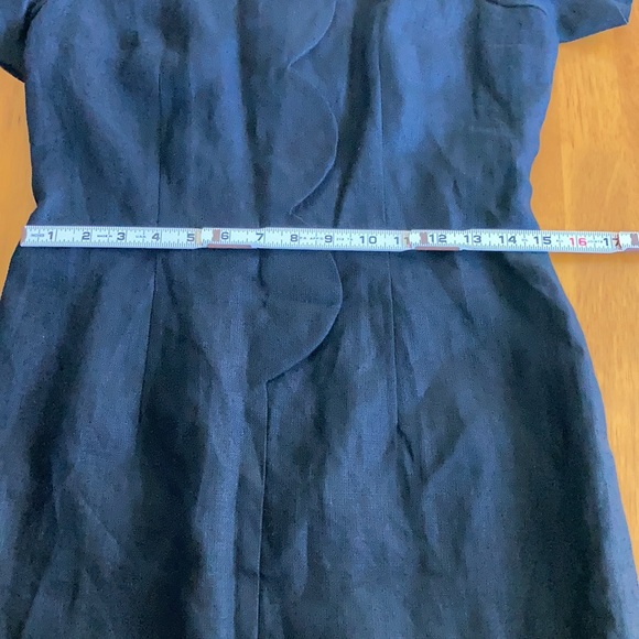 Vintage Santa Fe Short Sleeve Linen Dress Black - Picture 8 of 11